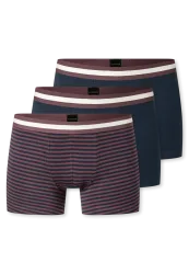Schiesser Shorts 3er-Pack Dunkelblau/Bordeaux gestreift - 95/5 für Jungen, Größe M, 95 % Baumwolle, 5 % Elasthan