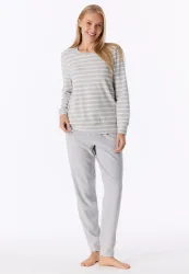 Schiesser - Casual Essentials - Schlafanzug, für Damen, Platin grau, Größe S