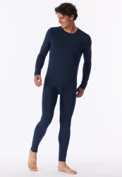 Schiesser Shirt Dunkelblau - Casual Warming für Herren, Größe M, 35 % Viskose, 30 % Baumwolle, 25 % Polyacryl, 10 % Elasthan