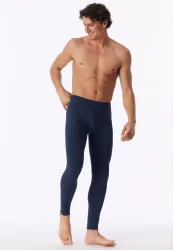 Schiesser Unterhose lang Dunkelblau - Casual Warming für Herren, Größe M, 35 % Viskose, 30 % Baumwolle, 25 % Polyacryl, 10 % Elasthan