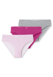 Schiesser Slip 3er-Pack Bunt gemustert - 95/5 für Mädchen, Größe M, 95 % Baumwolle, 5 % Elasthan