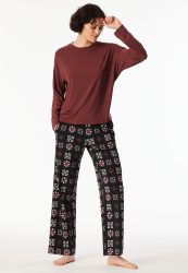 Schiesser Shirt Bordeaux - Mix+Relax für Damen, Größe S, 95 % Modal, 5 % Elasthan