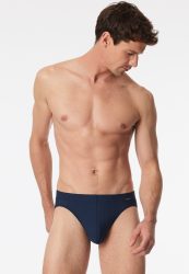 Schiesser Slip Dunkelblau gestreift - Pure Micro für Herren, Größe S, 80 % Polyamid, 20 % Elasthan