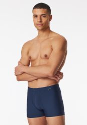 Schiesser Enge Boxershorts Dunkelblau gestreift - Pure Micro für Herren, Größe M, 80 % Polyamid, 20 % Elasthan
