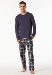 Schiesser Shirt V-Ausschnitt Lila - Mix+Relax für Herren, Größe S, 100 % Baumwolle