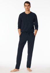 Schiesser Hose Dunkelblau - Mix+Relax für Herren, Größe L, 100 % Baumwolle