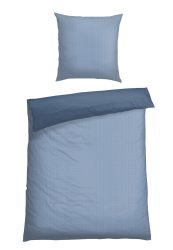 Schiesser Bettwäscheset 2-teilig Blau - SCHIESSER Home, Größe 155*220, 100 % Baumwolle