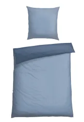 Schiesser Bettwäscheset 2-teilig Blau - SCHIESSER Home, Größe 135*200, 100 % Baumwolle