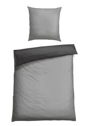 Schiesser Bettwäscheset 2-teilig Grau - SCHIESSER Home, Größe 135*200, 100 % Baumwolle