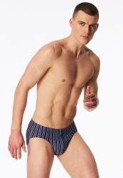 Schiesser Slip Dunkelblau gestreift - 95/5 für Herren, Größe XXL, 95 % Baumwolle, 5 % Elasthan