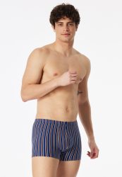 Schiesser Enge Boxershorts Dunkelblau gestreift - 95/5 für Herren, Größe L, 95 % Baumwolle, 5 % Elasthan