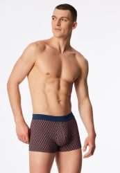 Schiesser Enge Boxershorts Rot gemustert - 95/5 für Herren, Größe L, 95 % Baumwolle, 5 % Elasthan