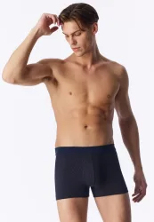 Schiesser Enge Boxershorts Blau/Orange gemustert - 95/5 für Herren, Größe L, 95 % Baumwolle, 5 % Elasthan