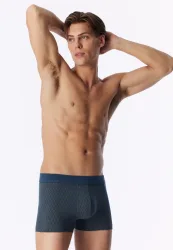 Schiesser Enge Boxershorts Blau gemustert - 95/5 für Herren, Größe L, 95 % Baumwolle, 5 % Elasthan