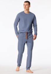 Schiesser Hose Blau - Mix+Relax für Herren, Größe XL, 100 % Baumwolle