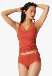 Schiesser Midi Slip mit Spitze Orange - Revival Marie für Damen, Größe XL, 100 % Baumwolle