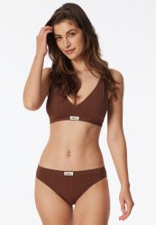 Schiesser Slip Braun - Revival Alma für Damen, Größe M, 95 % Polyamid, 5 % Elasthan
