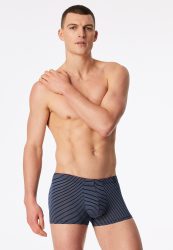 Schiesser Enge Boxershorts Dunkelblau gestreift - Long Life Soft für Herren, Größe M, 75 % Modal, 15 % Polyester, 10 % Elasthan