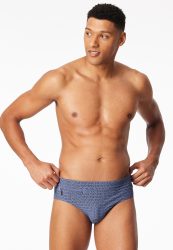 Schiesser Badehose mit Reißverschluss Blau gemustert - Aqua für Herren, Größe XL, 82 % Polyamid, 18 % Elasthan