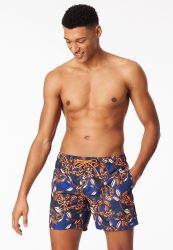 Schiesser Badeshorts Bunt gemustert - Aqua für Herren, Größe M, 100 % Polyester