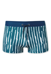 Schiesser Badehose Blau/Weiss gemustert - Aqua für Jungen, Größe M, 82 % Polyamid, 18 % Elasthan
