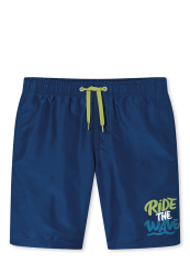 Schiesser Badeshorts Blau - Aqua für Jungen, Größe XS, 100 % Polyester
