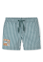 Schiesser Badeshorts Petrol/Weiss gestreift - Aqua für Jungen, Größe 6Y, 100 % Polyester