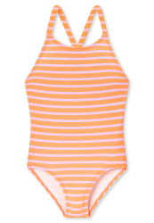Schiesser Badeanzug Orange gestreift - Aqua für Mädchen, Größe 4Y, 82 % Polyamid, 18 % Elasthan