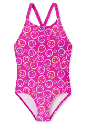 Schiesser Badeanzug Pink gemustert - Aqua für Mädchen, Größe 3Y, 82 % Polyamid, 18 % Elasthan