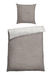 Schiesser Bettwäscheset 2-teilig Grau - SCHIESSER Home, Größe 135*200, 100 % Baumwolle