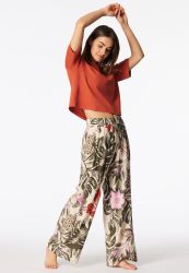Schiesser Hose Bunt gemustert - Mix+Relax für Damen, Größe S, 100 % Viskose