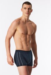Schiesser Enge Boxershorts Dunkelblau - Comfort Fit für Herren, Größe M, 95 % Baumwolle, 5 % Elasthan