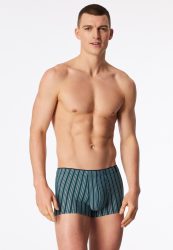 Schiesser Enge Boxershorts Petrol gestreift - Long Life Soft für Herren, Größe M, 70 % Modal, 20 % Polyester, 10 % Elasthan