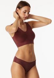 Schiesser Slip Seamless mit Spitze Bordeaux - Invisible Soft Lace für Damen, Größe M, 70 % Polyamid, 30 % Elasthan