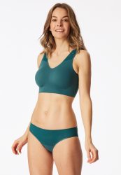 Schiesser Slip Seamless mit Spitze Petrol - Invisible Soft Lace für Damen, Größe S, 70 % Polyamid, 30 % Elasthan