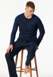 Schiesser Shirt Dunkelblau - Mix+Relax für Herren, Größe M, 100 % Baumwolle