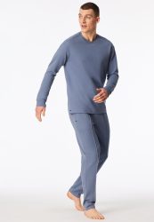 Schiesser Shirt Blau - Mix+Relax für Herren, Größe S, 100 % Baumwolle