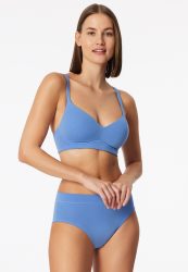 Schiesser Soft-BH mit Cups Blau - Unique Cotton für Damen, Größe 70D, 90 % Baumwolle, 10 % Elasthan