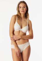Schiesser Bügel-BH mit Spitze Off White - Unique Cotton für Damen, Größe 80C, 90 % Baumwolle, 10 % Elasthan