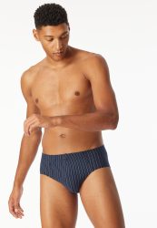 Schiesser Slip 3er-Pack Dunkelblau gestreift - 95/5 für Herren, Größe S, 95 % Baumwolle, 5 % Elasthan