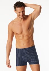 Schiesser Enge Boxershorts 3er-Pack Dunkelblau gestreift - 95/5 für Herren, Größe L, 95 % Baumwolle, 5 % Elasthan
