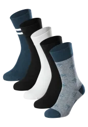Schiesser Socken Herren 5er-Pack Bunt - Fashion für Herren, Größe 39/42, 77 % Baumwolle, 22 % Polyamid, 1 % Elasthan