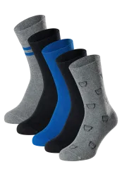 Schiesser Socken Herren 5er-Pack Bunt - Fashion für Herren, Größe 43/46, 77 % Baumwolle, 22 % Polyamid, 1 % Elasthan