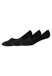 Schiesser Füßlinge 3er-Pack Schwarz - Long Life Cool für Herren, Größe 43/44, 69 % Baumwolle, 30 % Polyamid, 1 % Elasthan