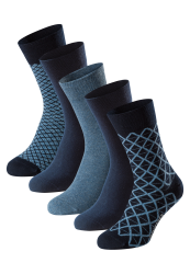 Schiesser Socken Herren 5er-Pack Bunt - Bluebird für Herren, Größe 43/46, 77 % Baumwolle, 22 % Polyamid, 1 % Elasthan