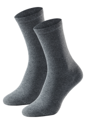 Schiesser Socken Damen 2er-Pack Grau - 95/5 für Damen, Größe 35/38, 98 % Baumwolle, 2 % Elasthan