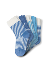 Schiesser Socken Jungen 5er-Pack Blau/Weiss - Legwear Kids für Jungen, Größe 4Y, 75 % Baumwolle, 24 % Polyamid, 1 % Elasthan