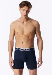 Schiesser Enge Boxershorts 3er-Pack Dunkelblau - 95/5 für Herren, Größe L, 95 % Baumwolle, 5 % Elasthan