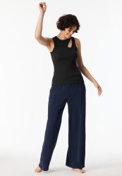 Schiesser Tank Top Doppelripp mit Cut-Outs Schwarz - SCHIESSER 150 Years für Damen, Größe M, 90 % Baumwolle, 10 % Elasthan