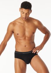 Schiesser Slip 2er-Pack Schwarz - Cotton Flex für Herren, Größe M, 85 % Baumwolle, 5 % Elasthan, 10 % Polyamid